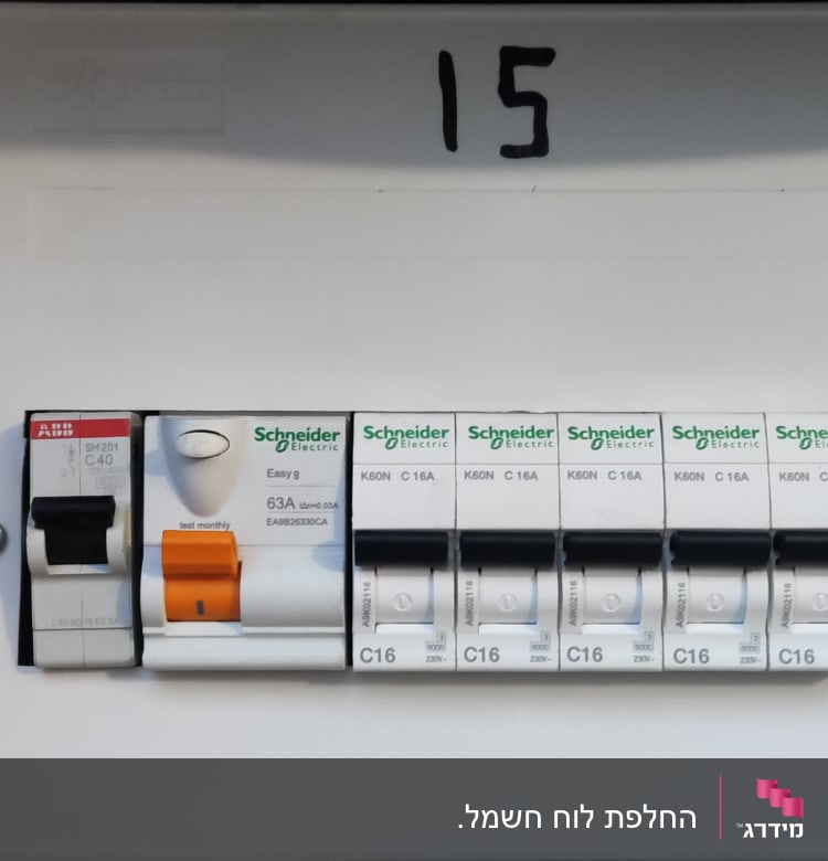 לוח חשמל עם מפסקים של שניידר אלקטריק